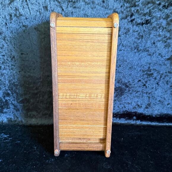 MCM Teak Recipe Holder | Made in Thailand | Roll Top Style - Picture 9 of 10